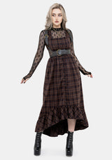 Embla Check High Low Midaxi Dress