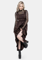 Embla Check High Low Midaxi Dress