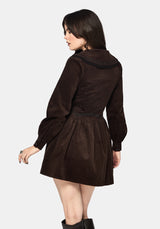 Kora Floral Embroidered Cord V Waist Mini Dress