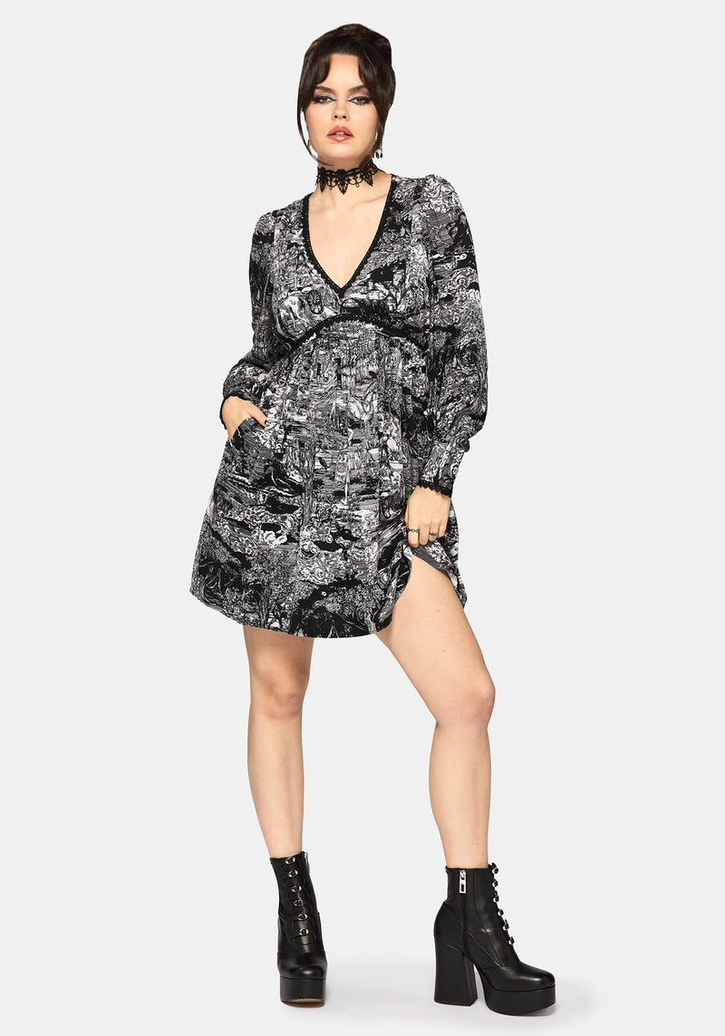 nara mini dress Nara Boudicca Printed Mini Dress – Disturbia