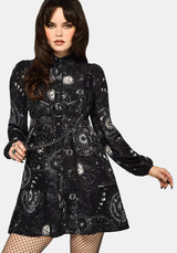 Elise Celestial Print Mini Shirt Dress EU 38