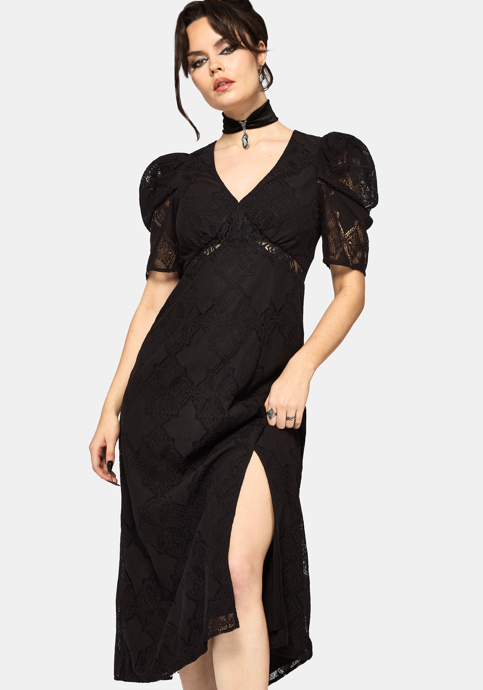 Zephyr Crossed Lace Midaxi Dress EU 38