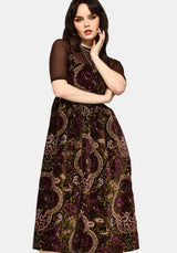 Effie Baroque Corset Bodice Midi Dress