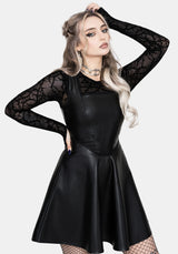 Veluna Corset Waist PU Mini Dress