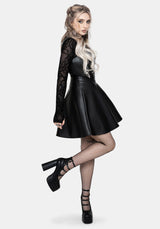 Veluna Corset Waist PU Mini Dress