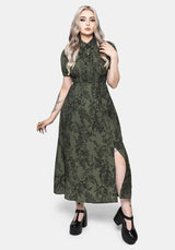 Orla Foxglove Potion Print Shirred Bodice Midaxi Dress