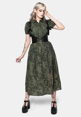 Orla Foxglove Potion Print Shirred Bodice Midaxi Dress