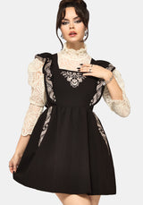 Bladeborn Embroidered Ruffle Front Mini Dress