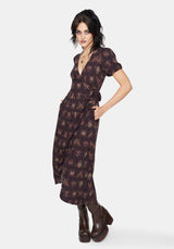 Scorn Bug Printed Wrap Midi Dress
