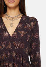 Scorn Bug Printed Long Sleeve Mini Dress