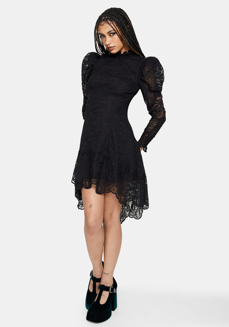 Lyra High Neck Lace Mini Dress