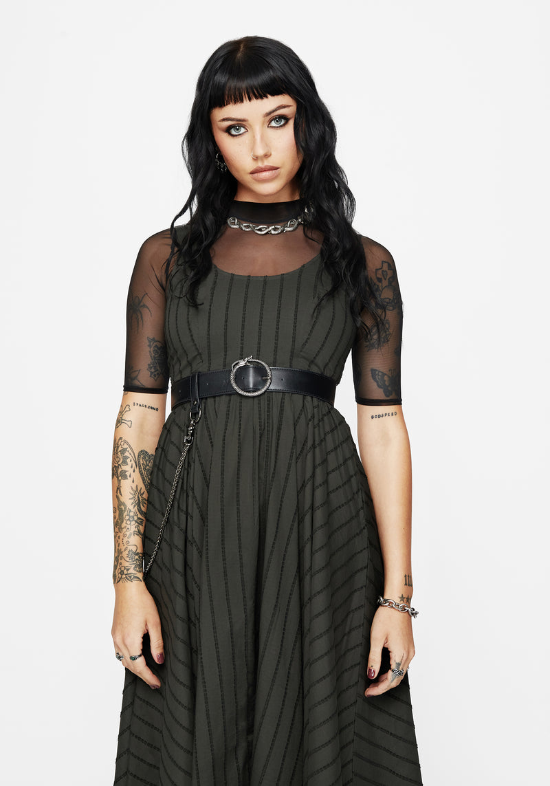 Blythe Cotton Handkerchief Hem Midaxi Dress - Dark Green