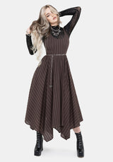 Blythe Handkerchief Hem Midaxi Dress - Brown