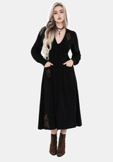 Hexborn Linen-Blend Baba Yaga Embroidered Midi Dress