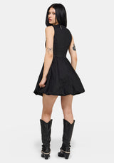 Ailis Balloon Hem Embroidered Mini Dress EU 34