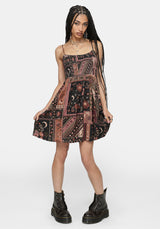 Nola Folk Patchwork Print Mini Dress