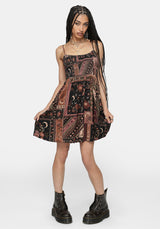 Nola Folk Patchwork Print Mini Dress