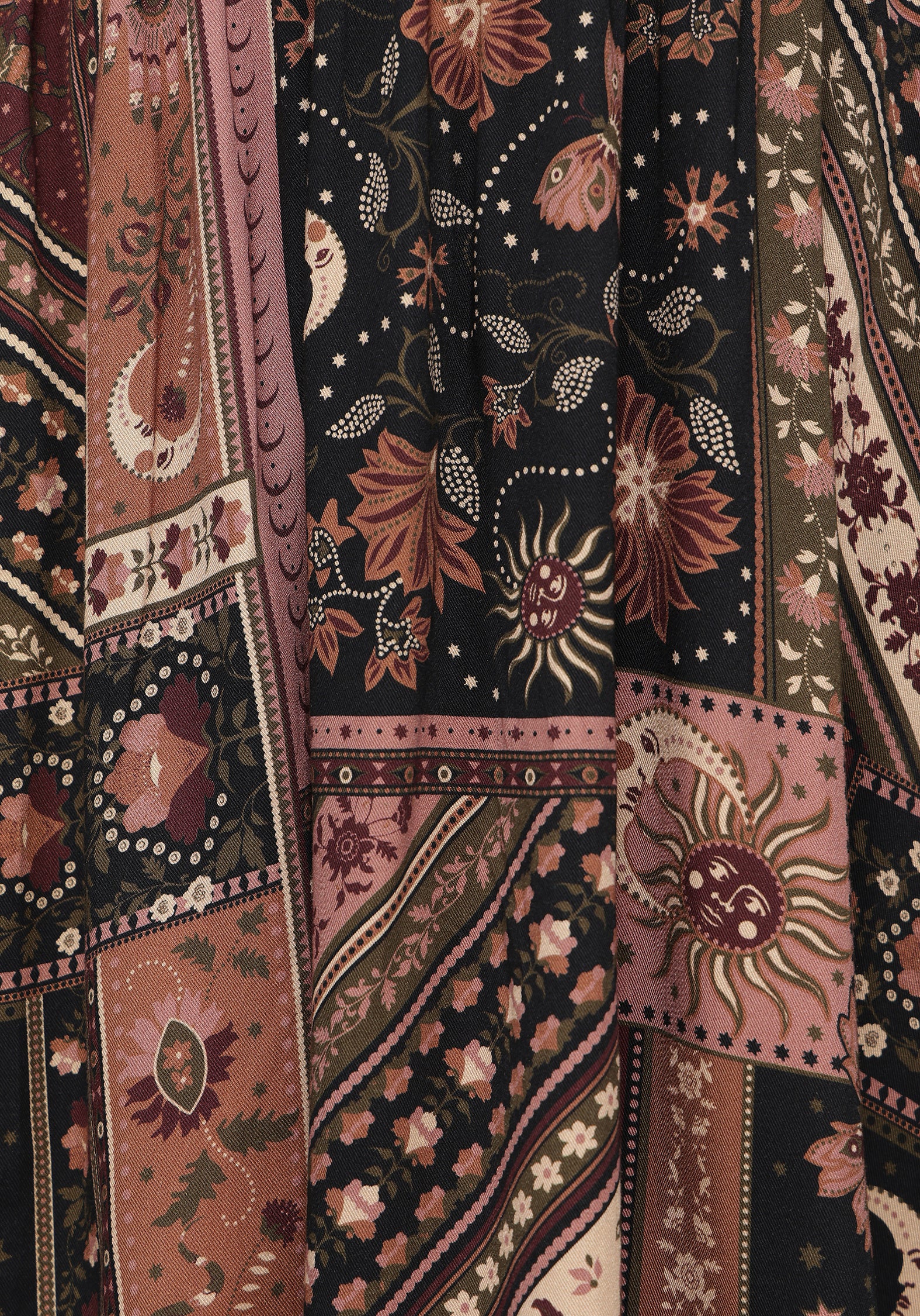 Nola Folk Patchwork Print Mini Dress