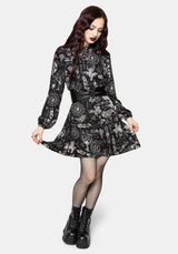 Trinity Moon Tiered Button Up Mini Shirt Dress