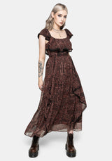 Kells Frilly Sleeve Lace Trim Midaxi Dress
