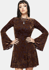 Sienna Devore Cowl Lettuce Hem Mini Dress