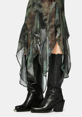 Nova Mesh Long Sleeve Tie Dye Maxi Dress