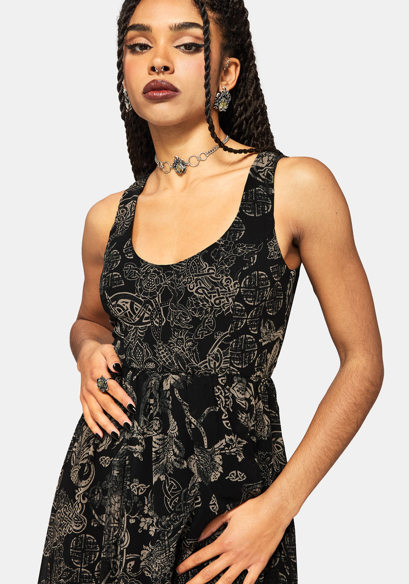 Surge Celtic Print Cami Midaxi Dress