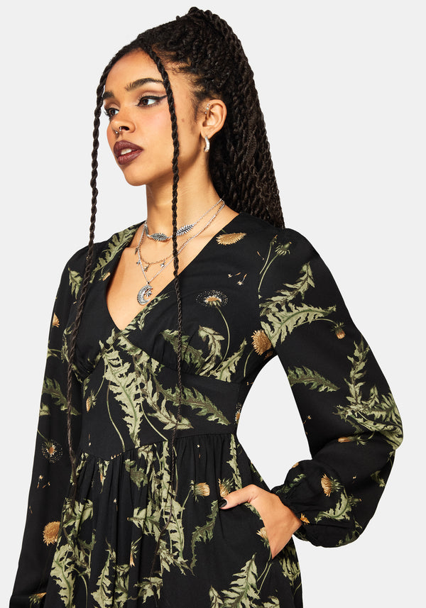 Cimora Dandelion Print Mini Dress