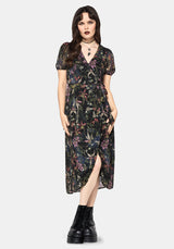 Elide Black Orchid Wrap Midaxi Dress