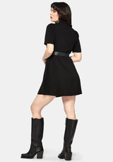 Isara Dragon Embroidered Mini Shirt Dress