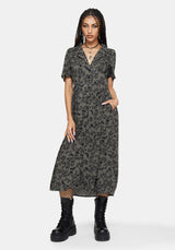 Morgana Midi Shirt Dress - Green