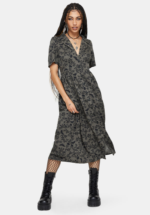 Morgana Midi Shirt Dress - Green