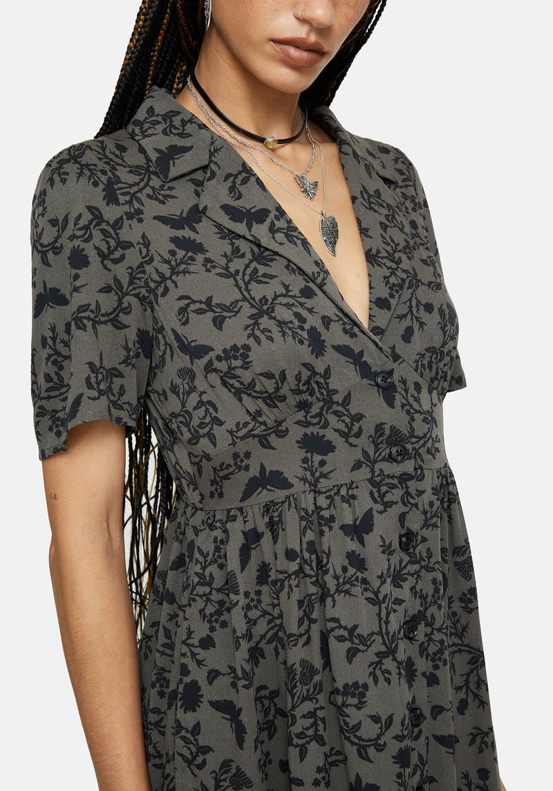 Morgana Midi Shirt Dress - Green