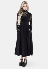 Skye Shirred Back Midaxi Dress - Black