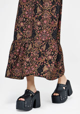 Mythos Print Milkmaid Smock Midaxi Dress