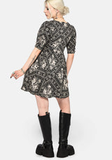 Hexweave Print V Neck Mini Dress