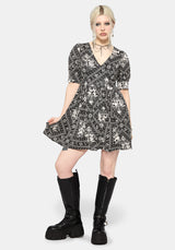 Hexweave Print V Neck Mini Dress EU 34