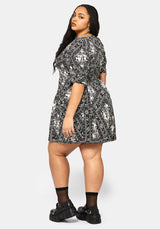 Hexweave Print V Neck Mini Dress