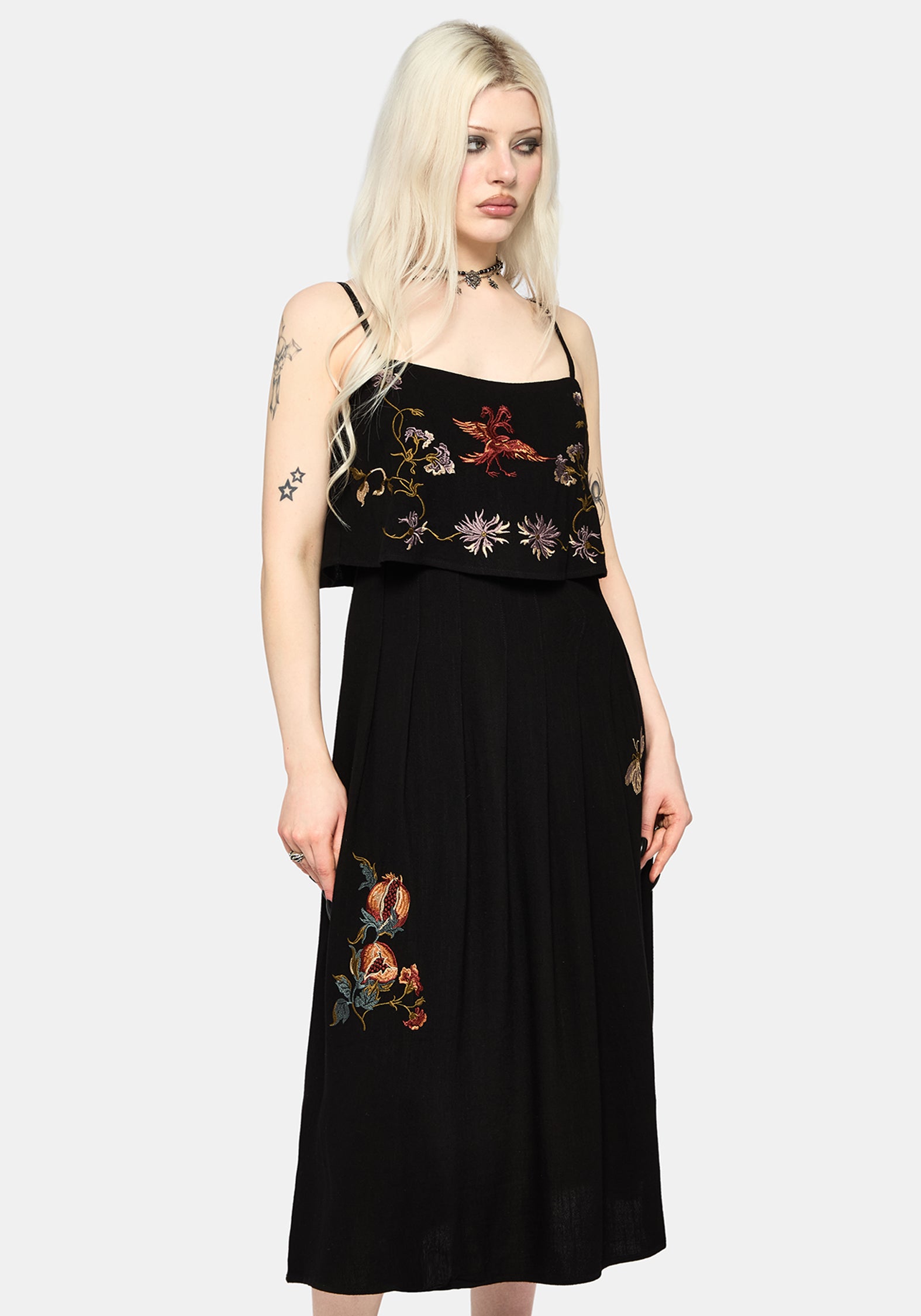 Genevra Embroidered Overlay Midi Dress EU 34