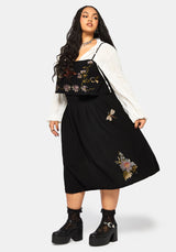 Genevra Embroidered Overlay Midi Dress