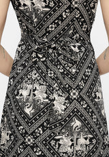 Hexweave Print Fitted Midi Shirt Dress