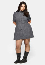 Nimira Check Puff Sleeve Mini Dress