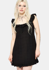 Nephra Frilly Sleeve Trapeze Mini Smock Dress EU 34