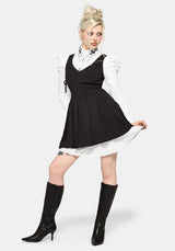 Sabrina Striped Pleated Tie Side Pinafore Dress