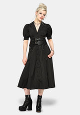 Jenna Stripe Cotton Tie Midi Dress EU 34