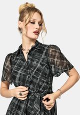 Rhoswen Checked Hanky Hem Midaxi Shirt Dress EU 38