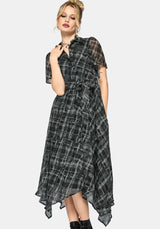 Rhoswen Checked Hanky Hem Midaxi Shirt Dress EU 38