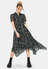 Rhoswen Checked Hanky Hem Midaxi Shirt Dress EU 38
