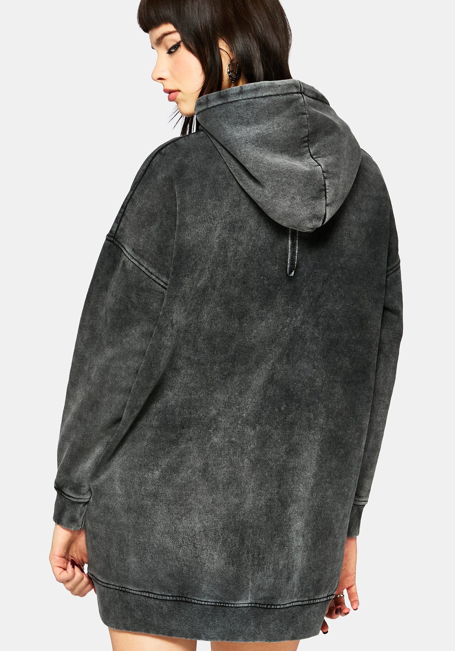 Aelin Sword Applique Hooded Sweater Dress - Black