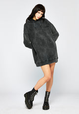 Aelin Sword Applique Hooded Sweater Dress - Black